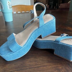Katy Perry Collections Denim Blue Platform Heels